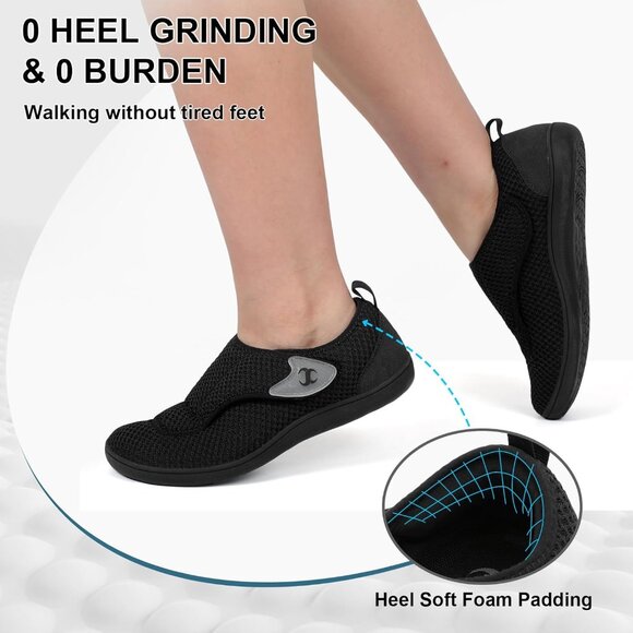 Womens Walking Shoes Comfortable Wide Diabetic Shoes Adjustable Elderly Neuropat - Picture 5 of 6